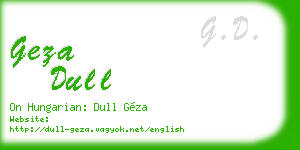 geza dull business card