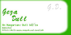 geza dull business card